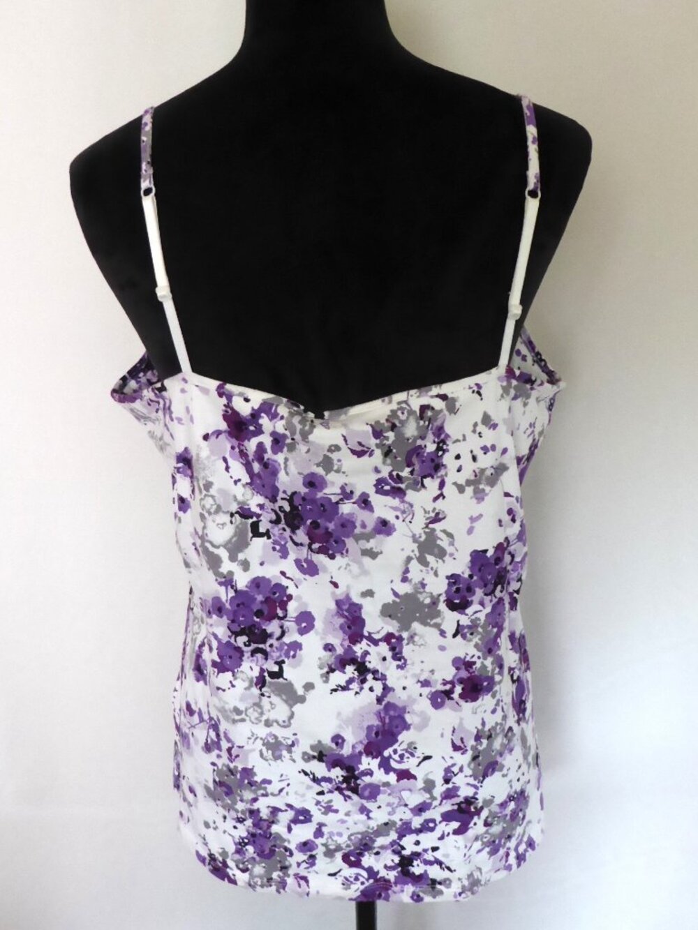 APT. 9 ESSENTIAL BRAND PURPLE FLORAL TANK TOP CAMI SHELF BRA STRETCH XL - Picture 4 of 9